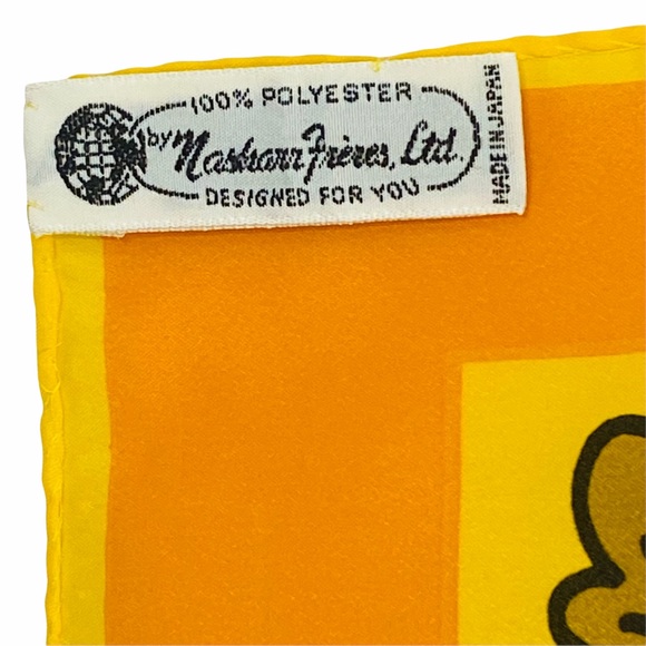 Vtg. Nasharr Freres Polyester Scarf w/Autumn Motif Made in Japan - 43" x 9.75" - Picture 4 of 5